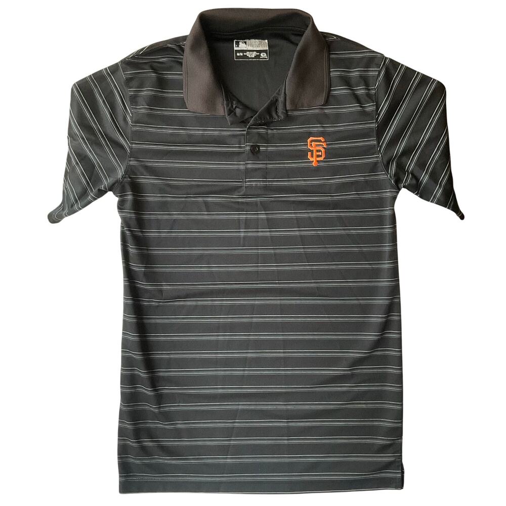 Genuine Merchandise Men Short Sleeve Polo Shirt Size M, Black Stripes
